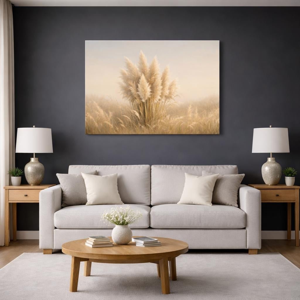 Light Balance Pampas Grass Nature - Canvas Wall Art Print - YesArtYes