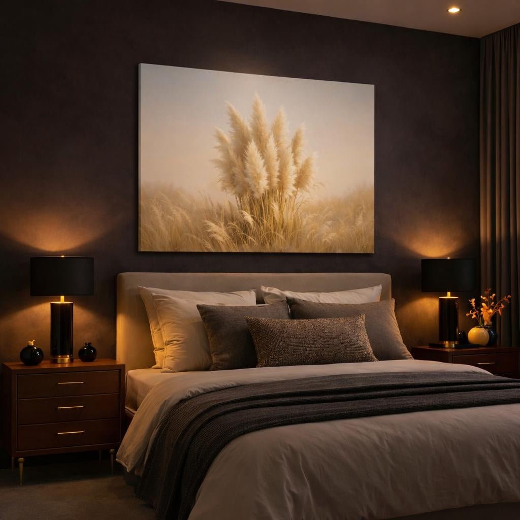 Light Balance Pampas Grass Nature - Canvas Wall Art Print - YesArtYes