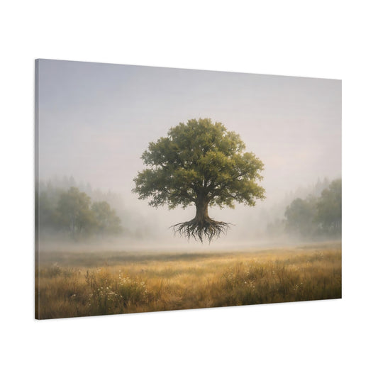 Light Balance Trees Fog shown as stretched canvas wall art