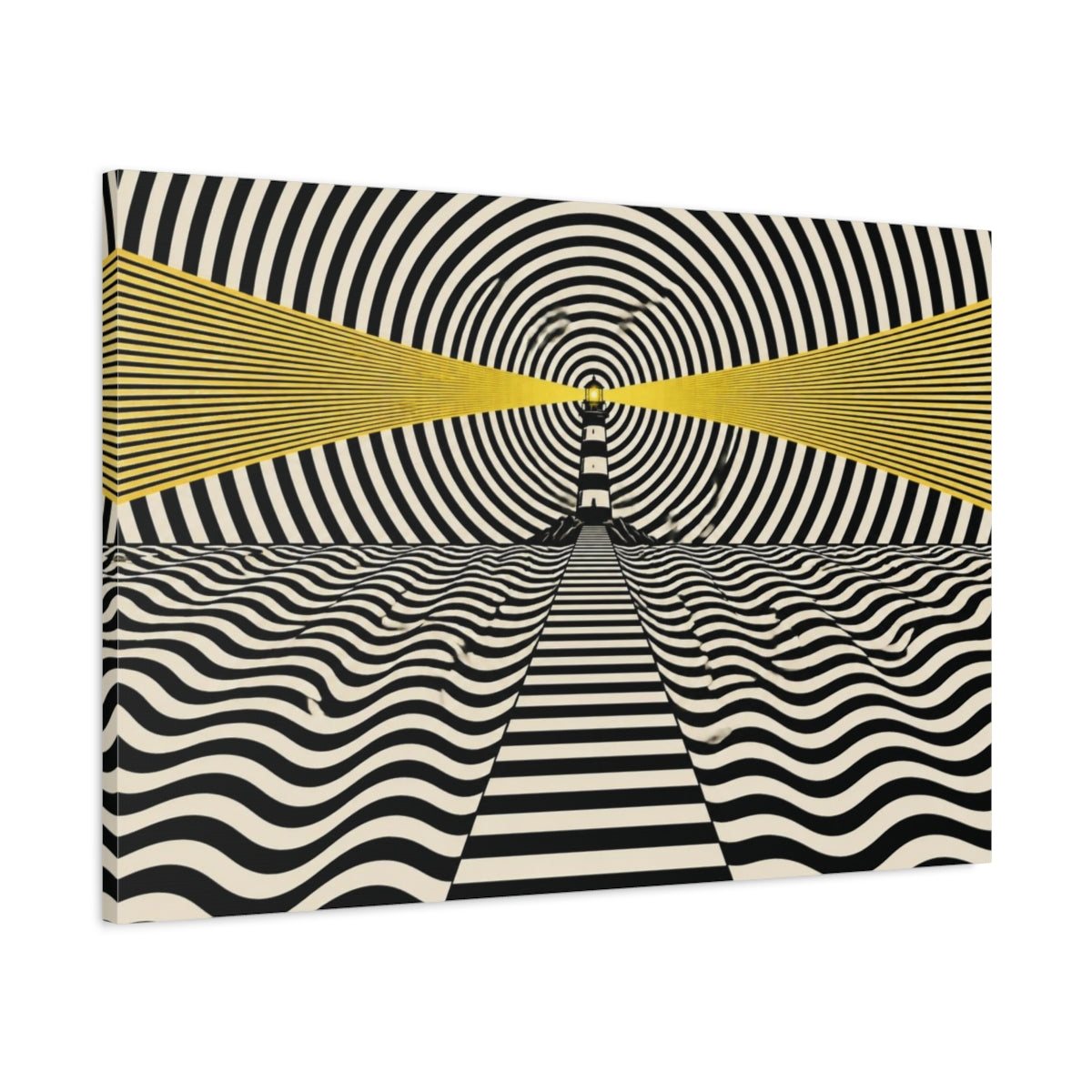 Main Mockup. Lighthouse Illusion shown as canvas print