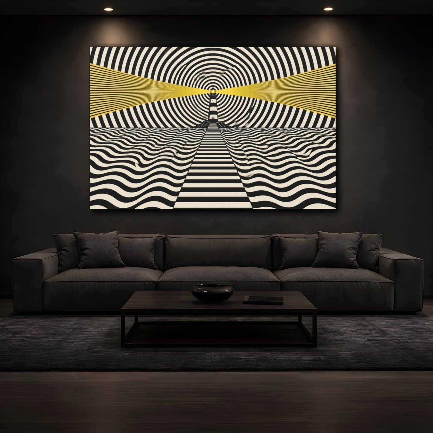 Mockup 3. Lighthouse Illusion shown as canvas print