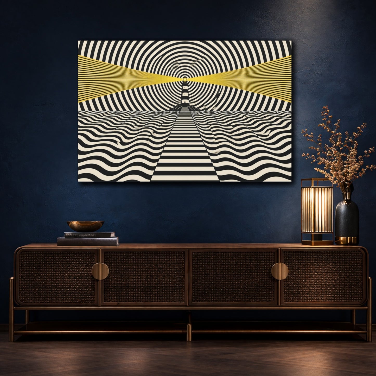 Mockup 4. Lighthouse Illusion shown as canvas print