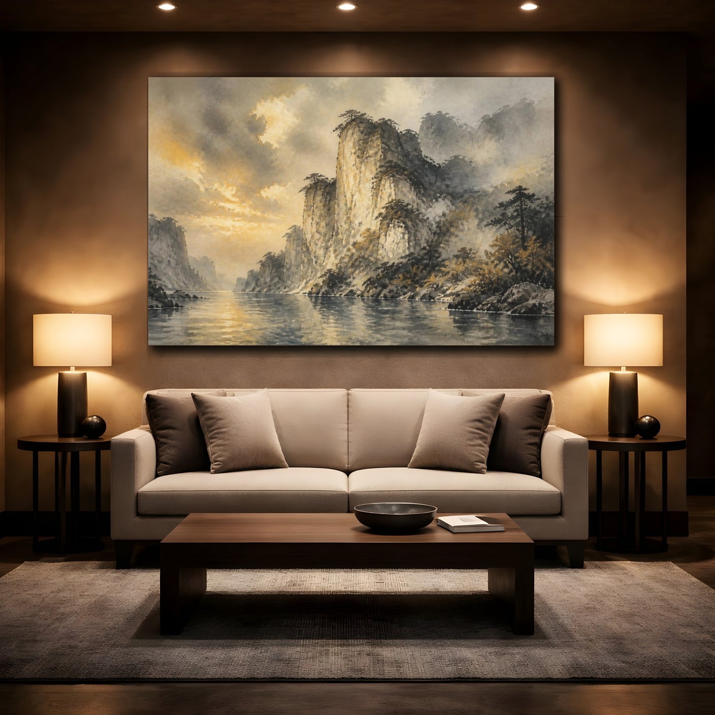 Mockup 2. Limestone Cliff Landscape shown as canvas print