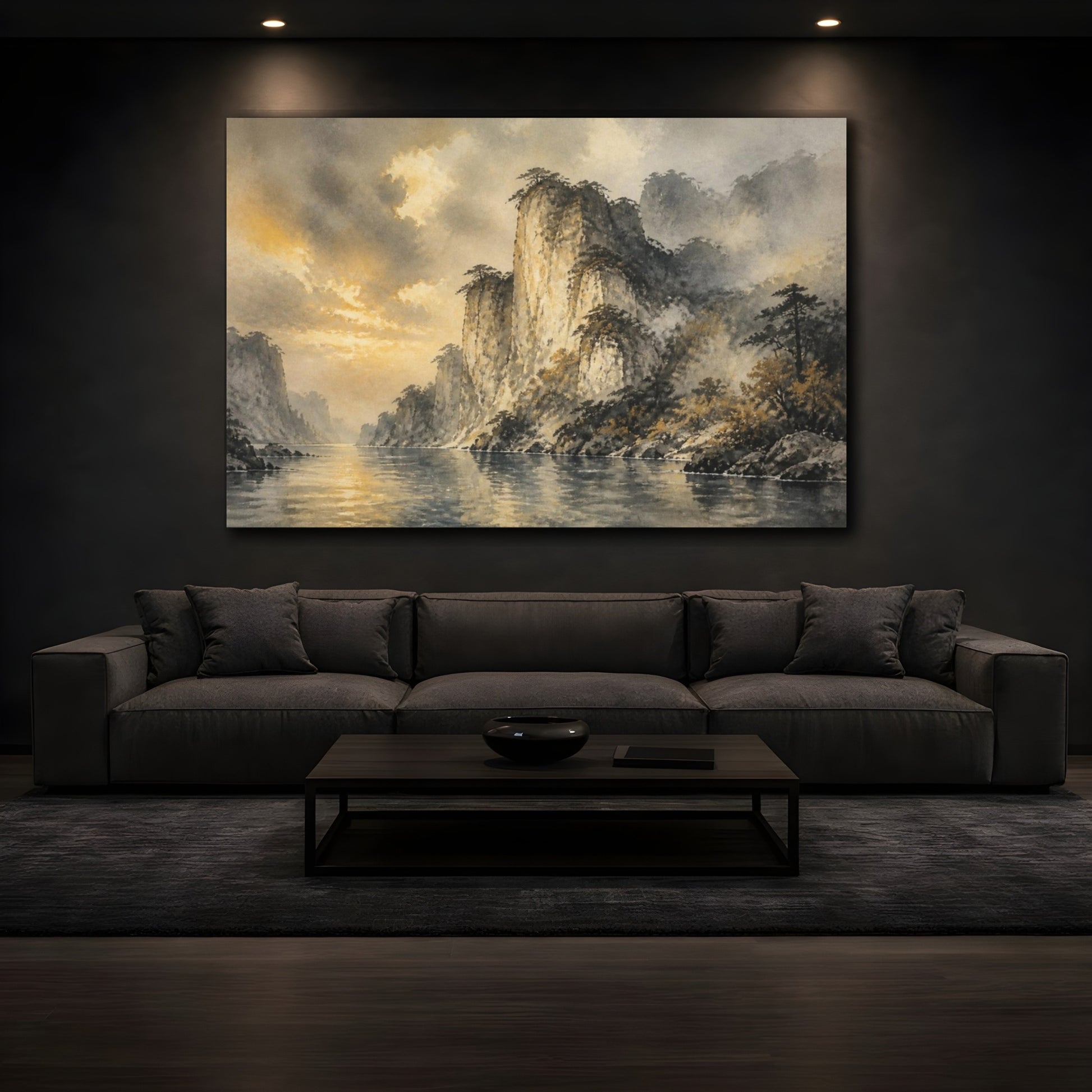 Mockup 3. Limestone Cliff Landscape shown as canvas print