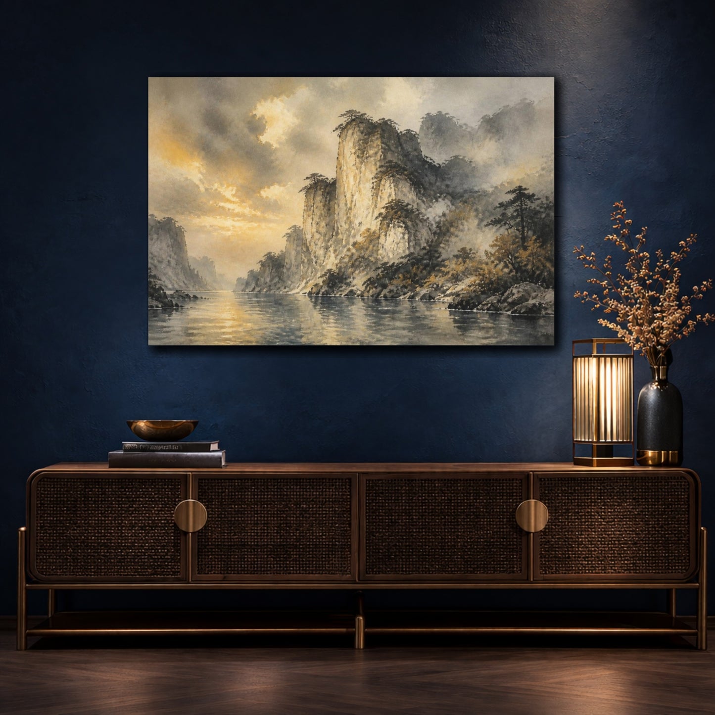 Mockup 4. Limestone Cliff Landscape shown as canvas print