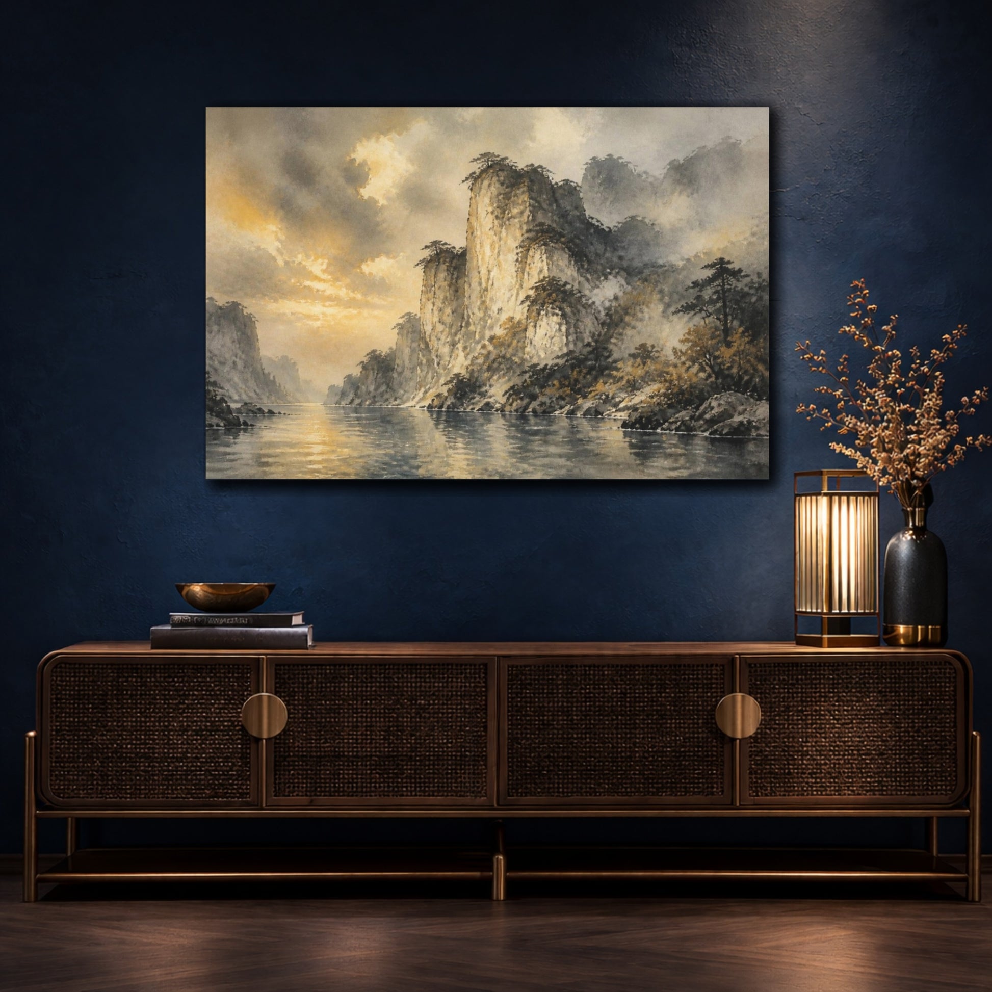 Mockup 4. Limestone Cliff Landscape shown as canvas print