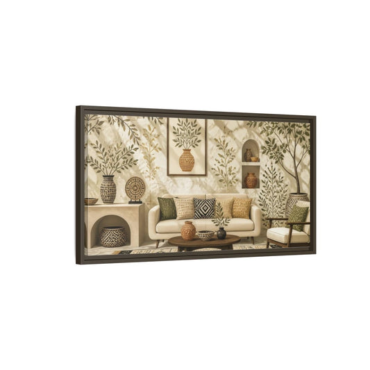 Living Room Olive Vase Framed Canvas Print Wall Art – Decor, Above Couch - YesArtYes