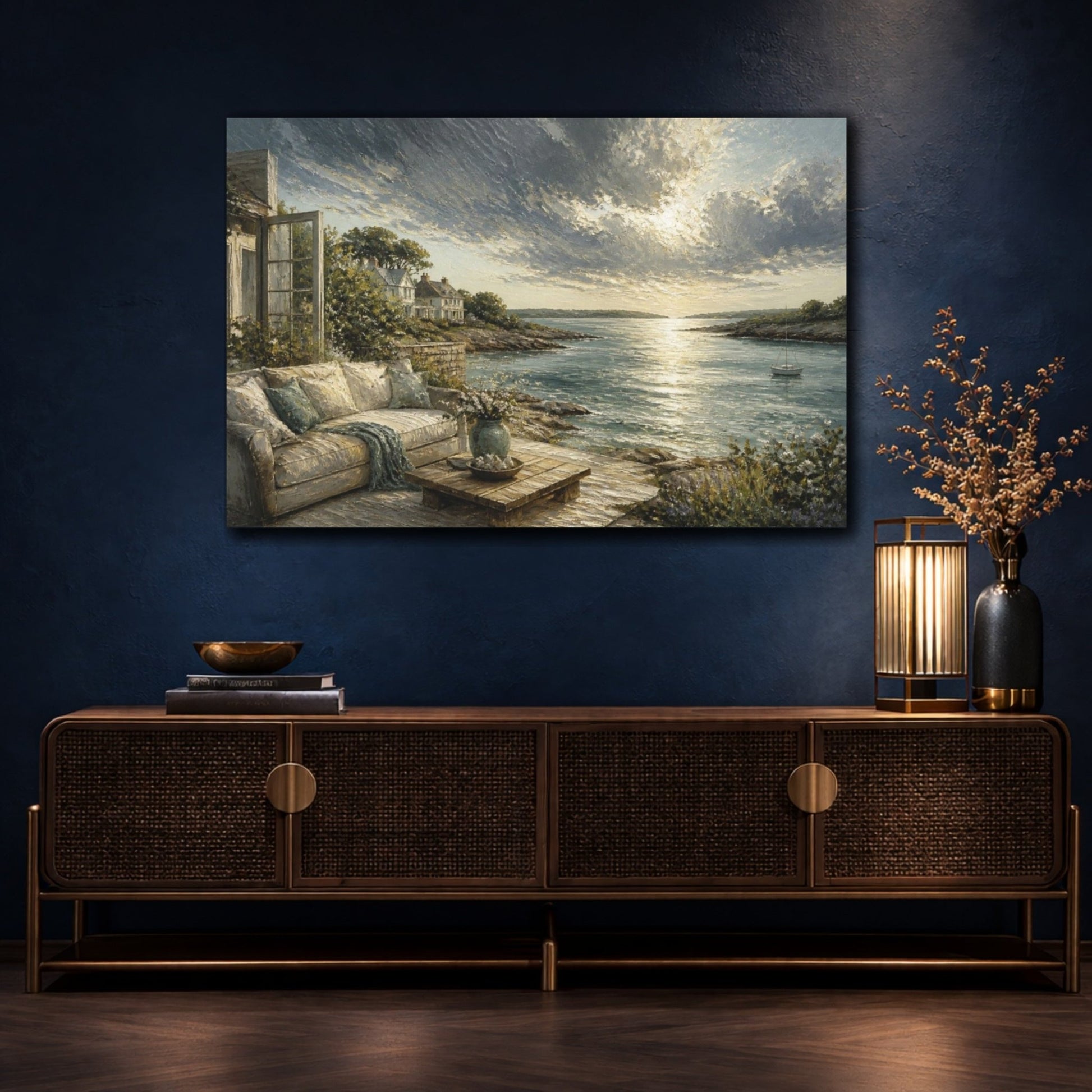 Living Room Seascape Retreat Canvas Print – Above Sofa - YesArtYes