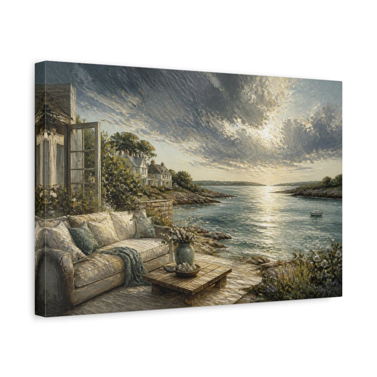 Living Room Seascape Retreat Canvas Print – Above Sofa - YesArtYes