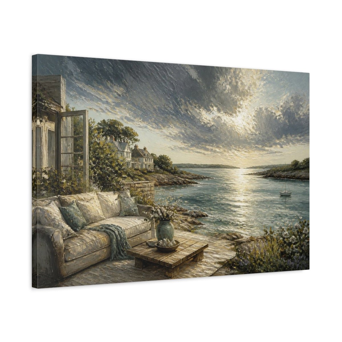 Living Room Seascape Retreat Canvas Print – Above Sofa - YesArtYes
