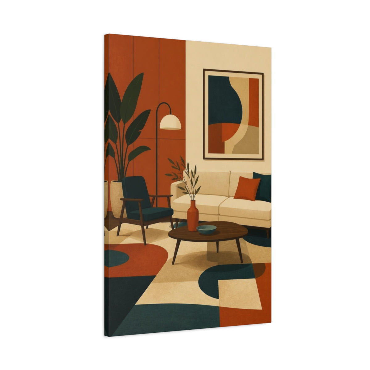Main Mockup. Living Room Sofa Scene shown as canvas print