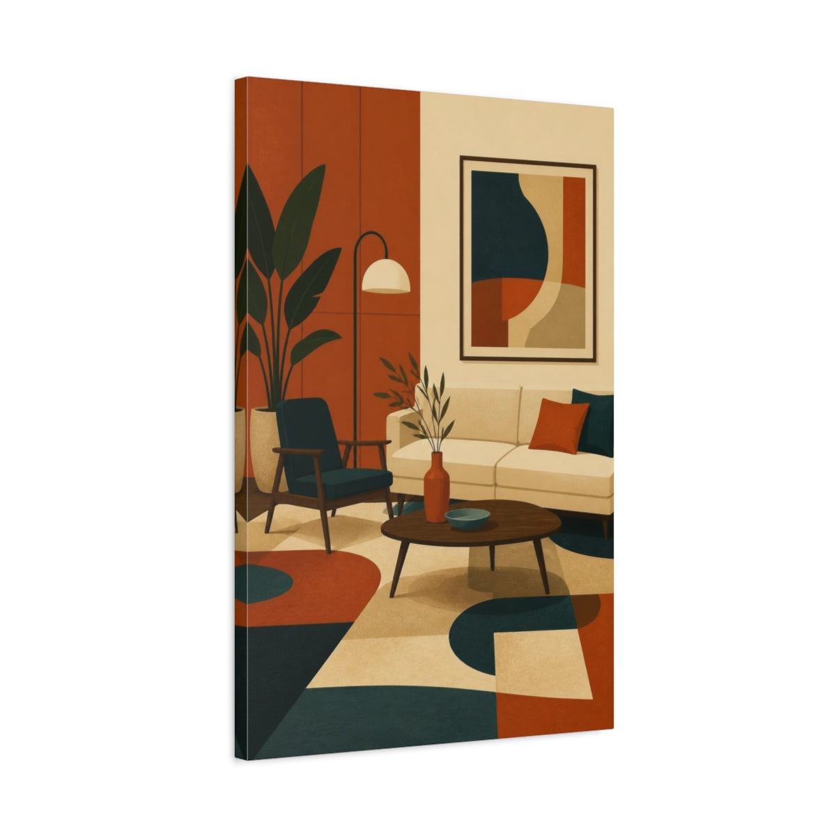 Side Mockup 2. Living Room Sofa Scene shown as canvas print