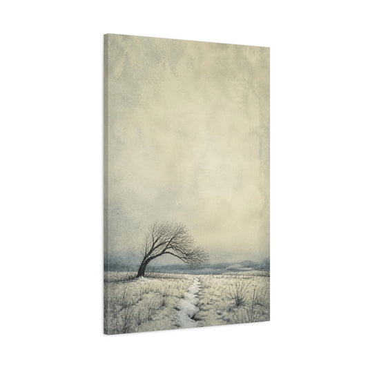 Main Mockup. Lone Bent Tree Path shown as canvas print