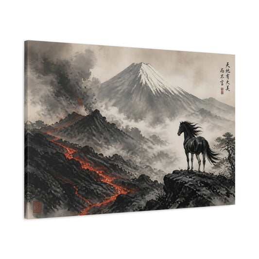 Main Mockup. Lone Horse By Lava Ridge shown as canvas print