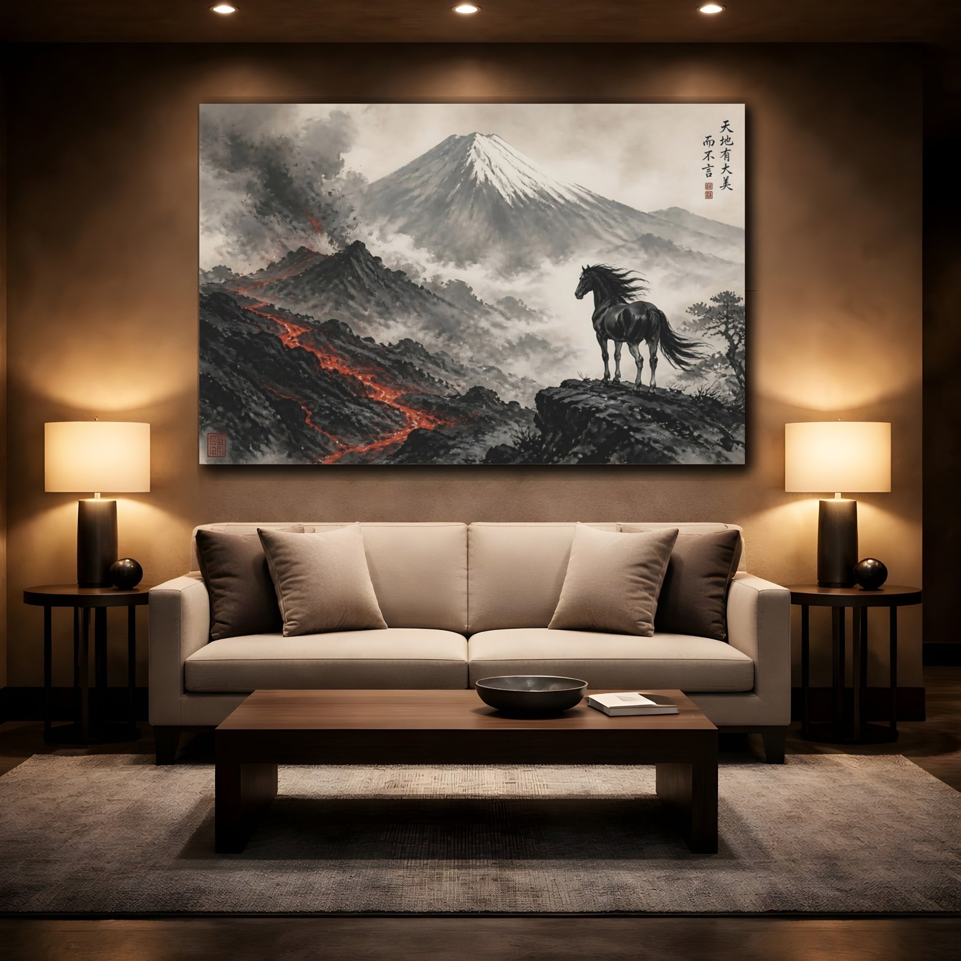 Mockup 2. Lone Horse By Lava Ridge shown as canvas print