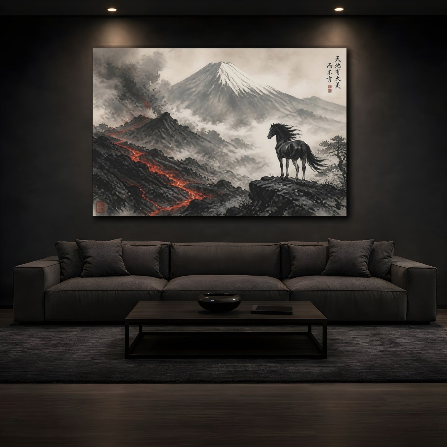 Mockup 3. Lone Horse By Lava Ridge shown as canvas print