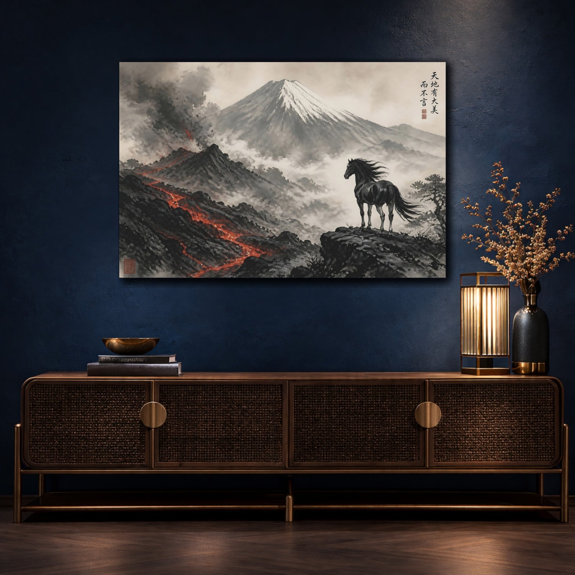 Mockup 4. Lone Horse By Lava Ridge shown as canvas print
