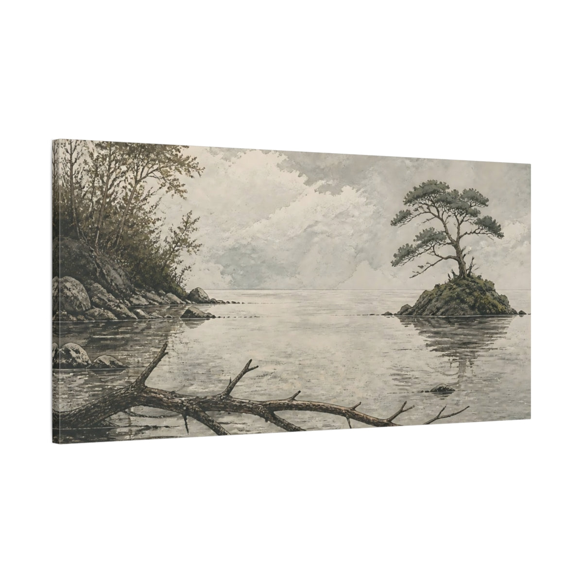 Main Mockup. Lone Island Tree shown as canvas print