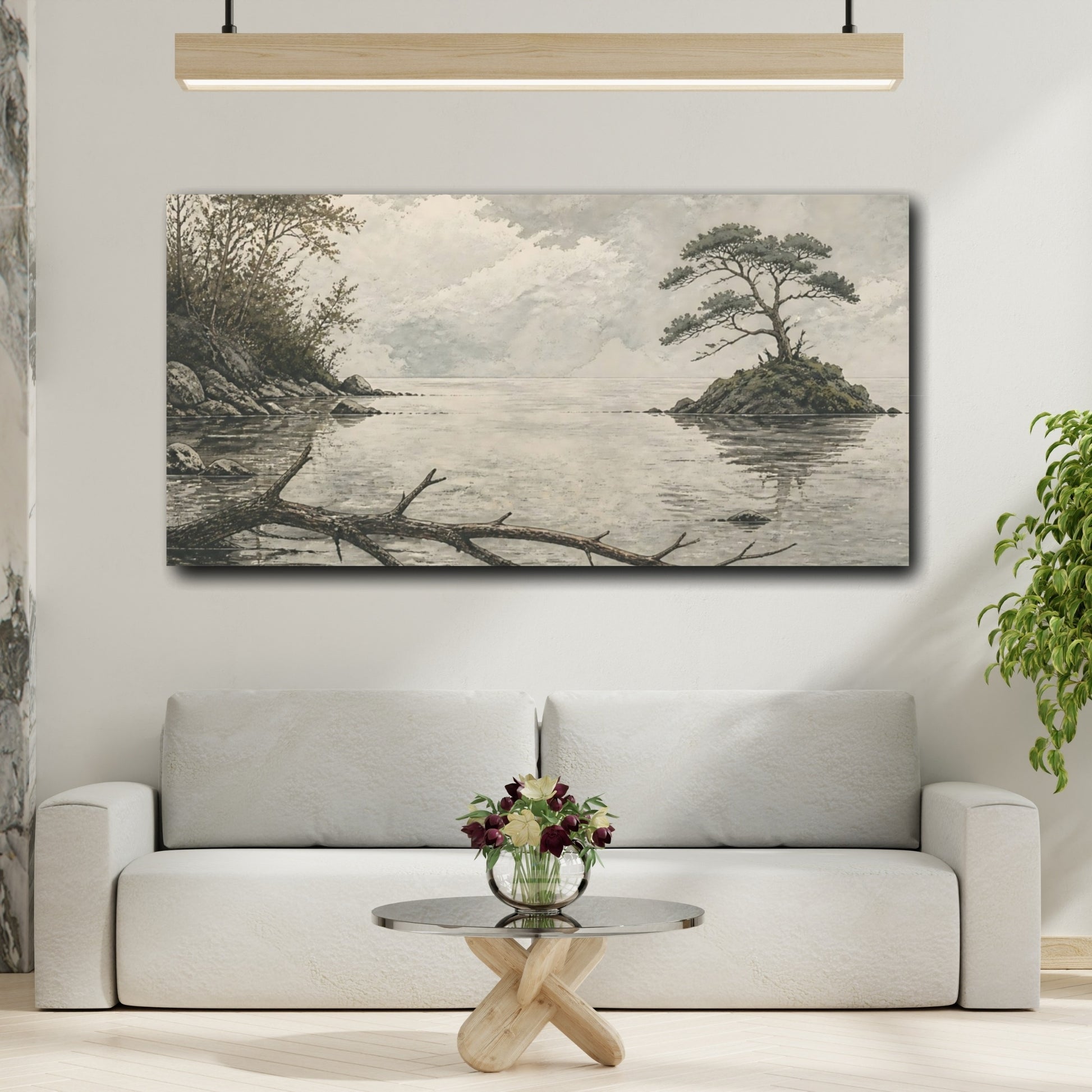 Mockup 2. Lone Island Tree shown as canvas print
