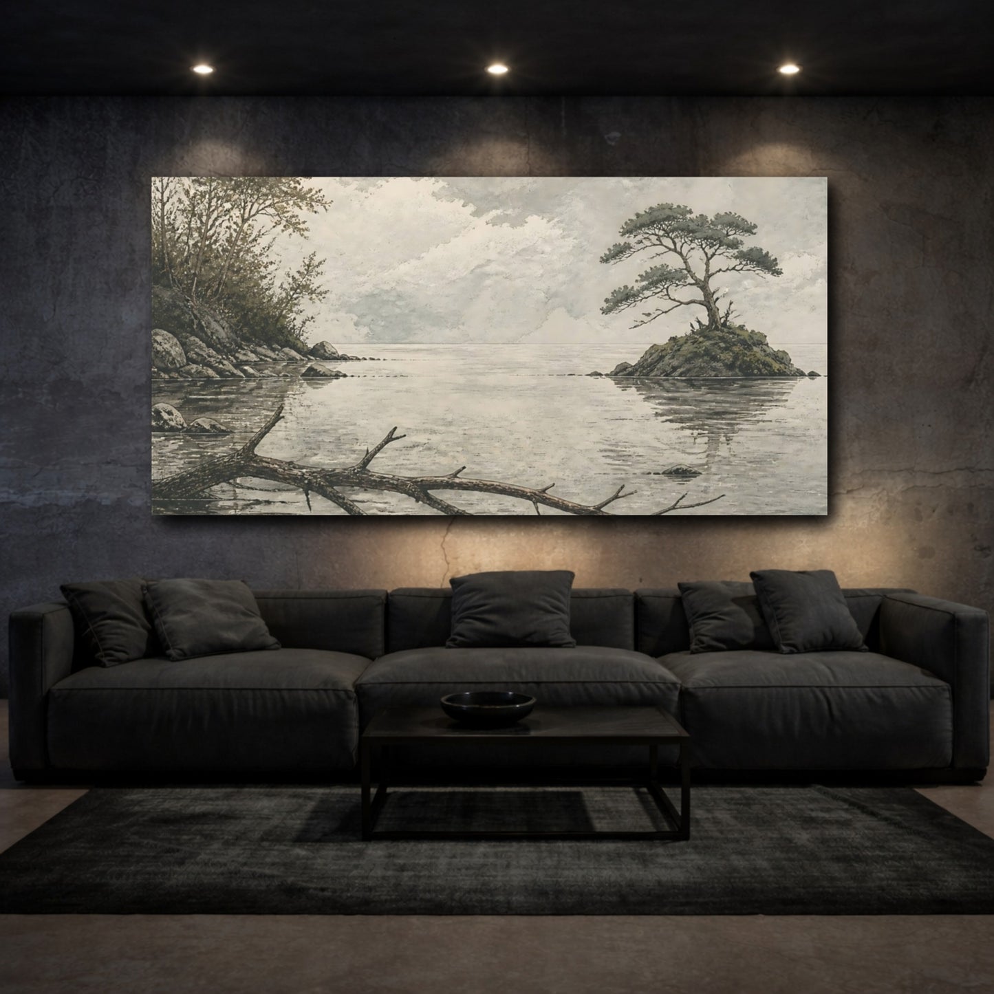 Mockup 3. Lone Island Tree shown as canvas print