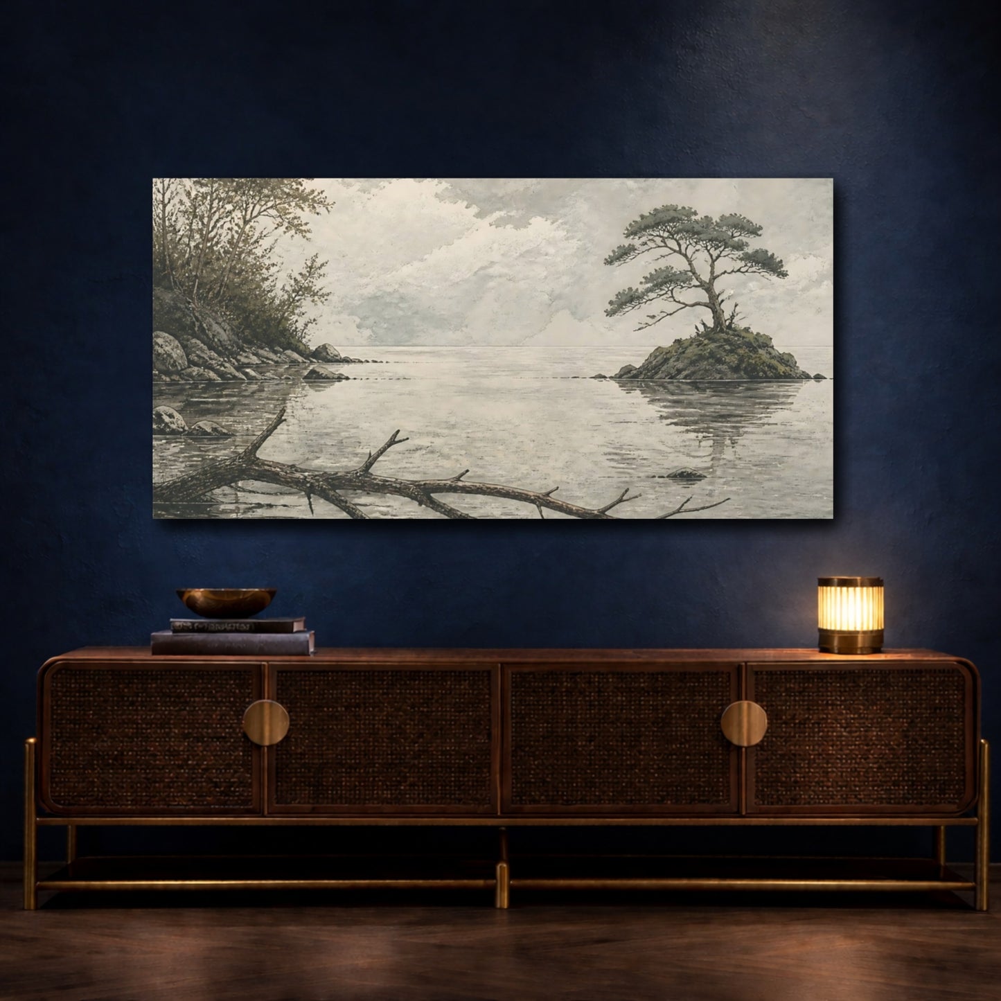 Mockup 4. Lone Island Tree shown as canvas print