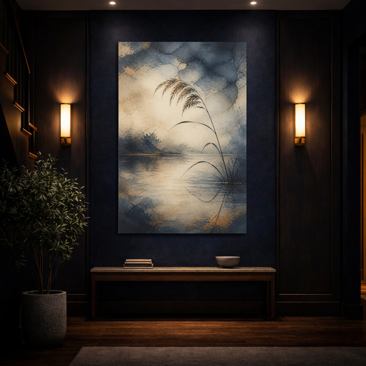 Mockup 4. Lone Reed Reflection shown as canvas print