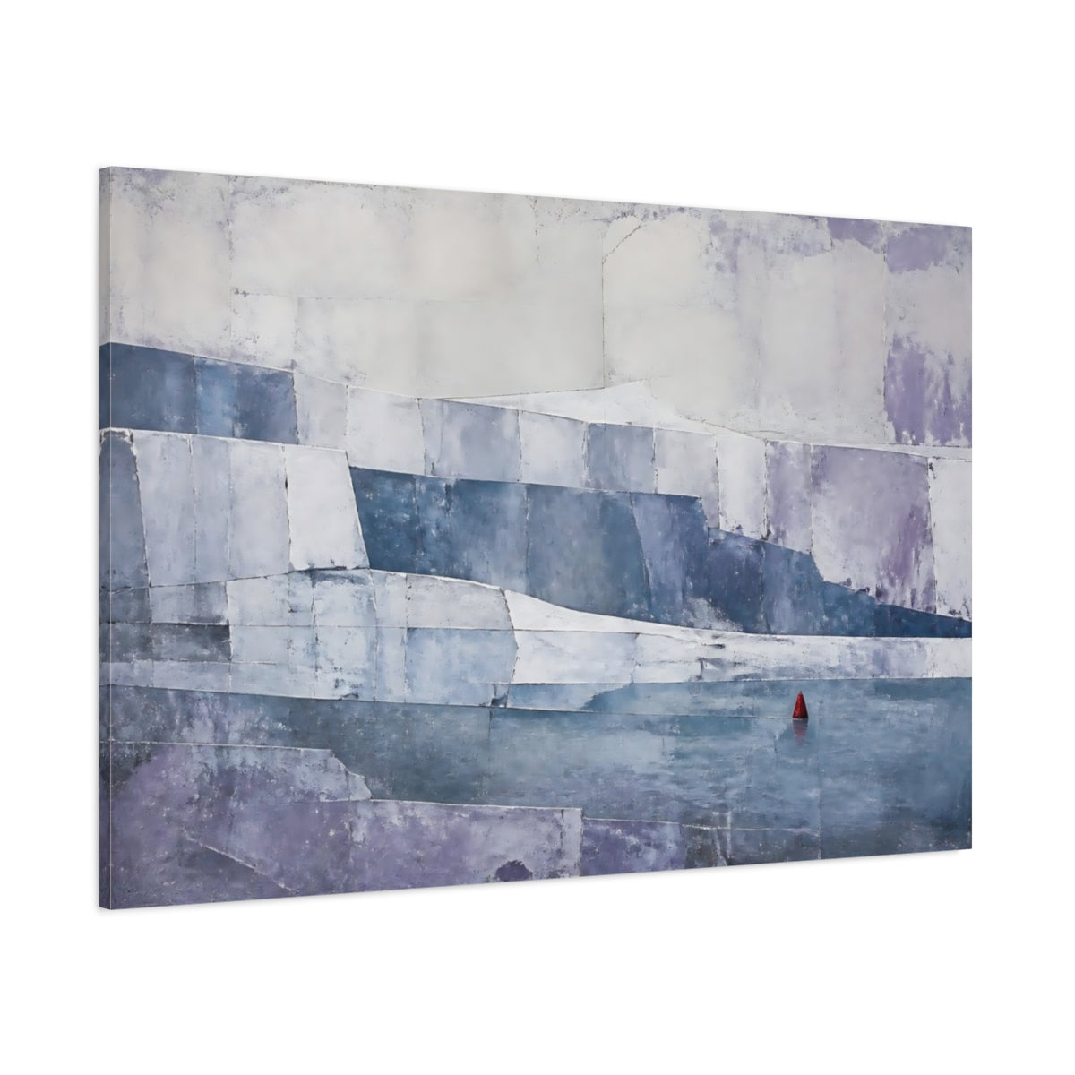 Side Mockup 1. Lonely Red Buoy shown as canvas print