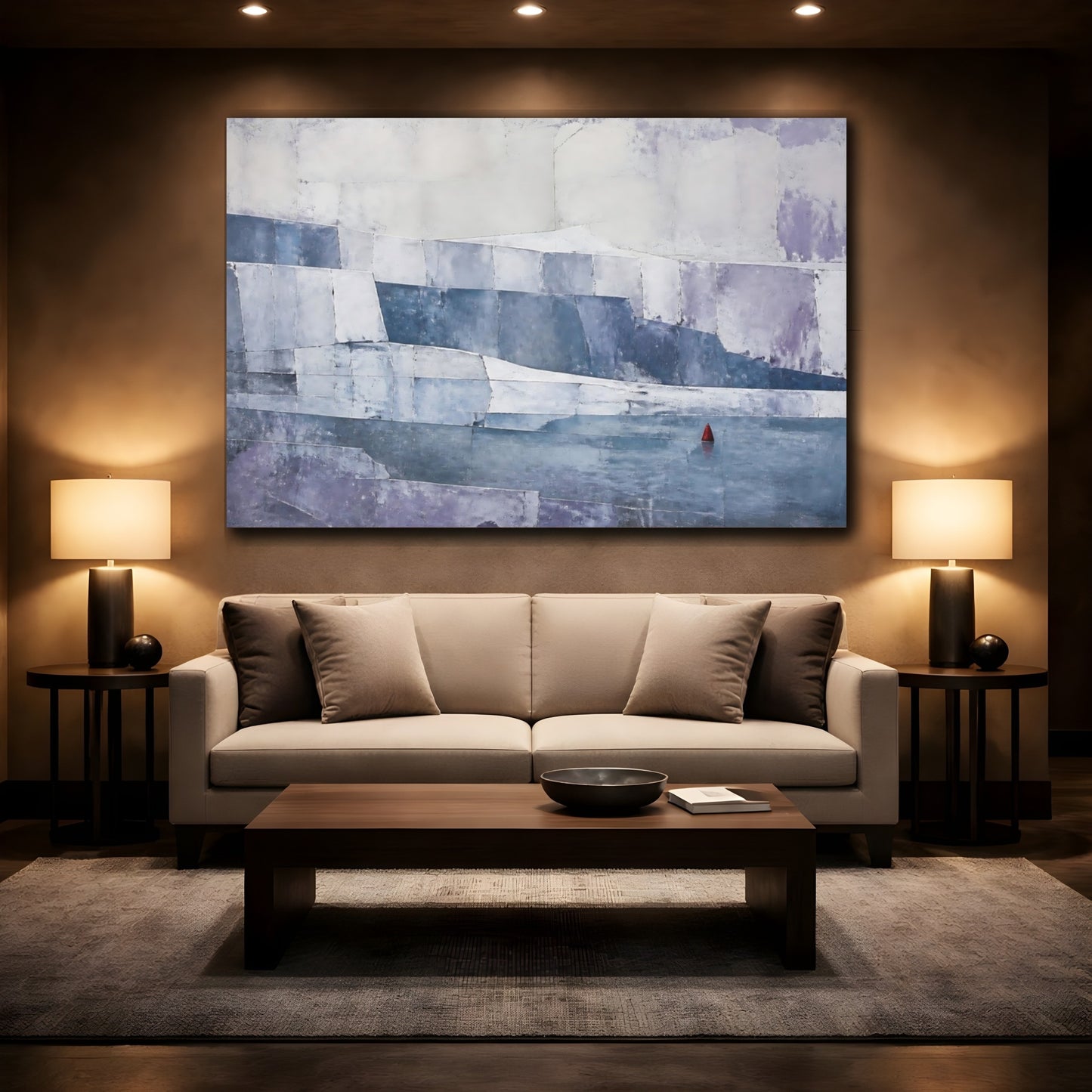 Mockup 2. Lonely Red Buoy shown as canvas print
