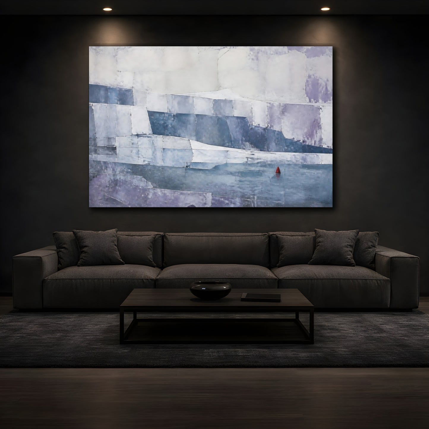 Mockup 3. Lonely Red Buoy shown as canvas print