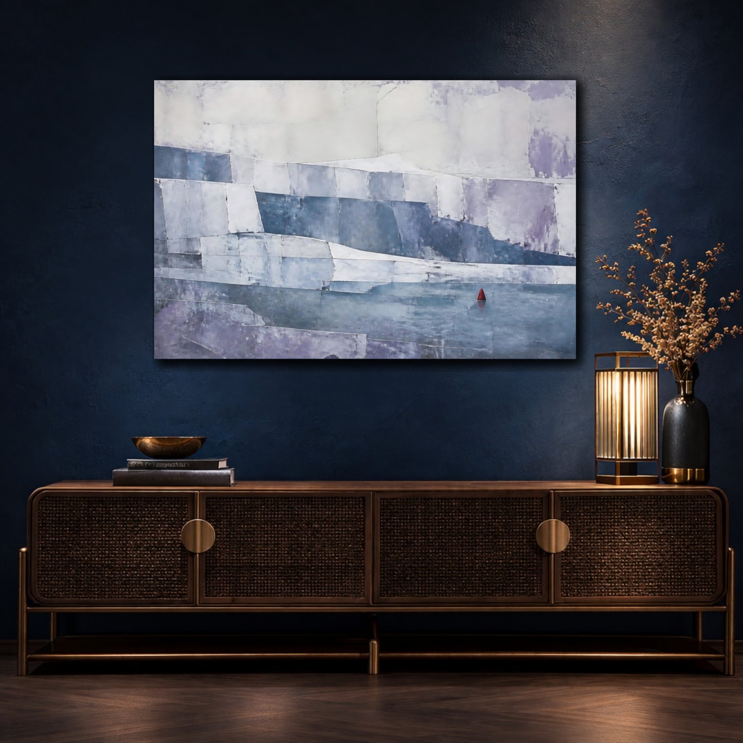 Mockup 4. Lonely Red Buoy shown as canvas print