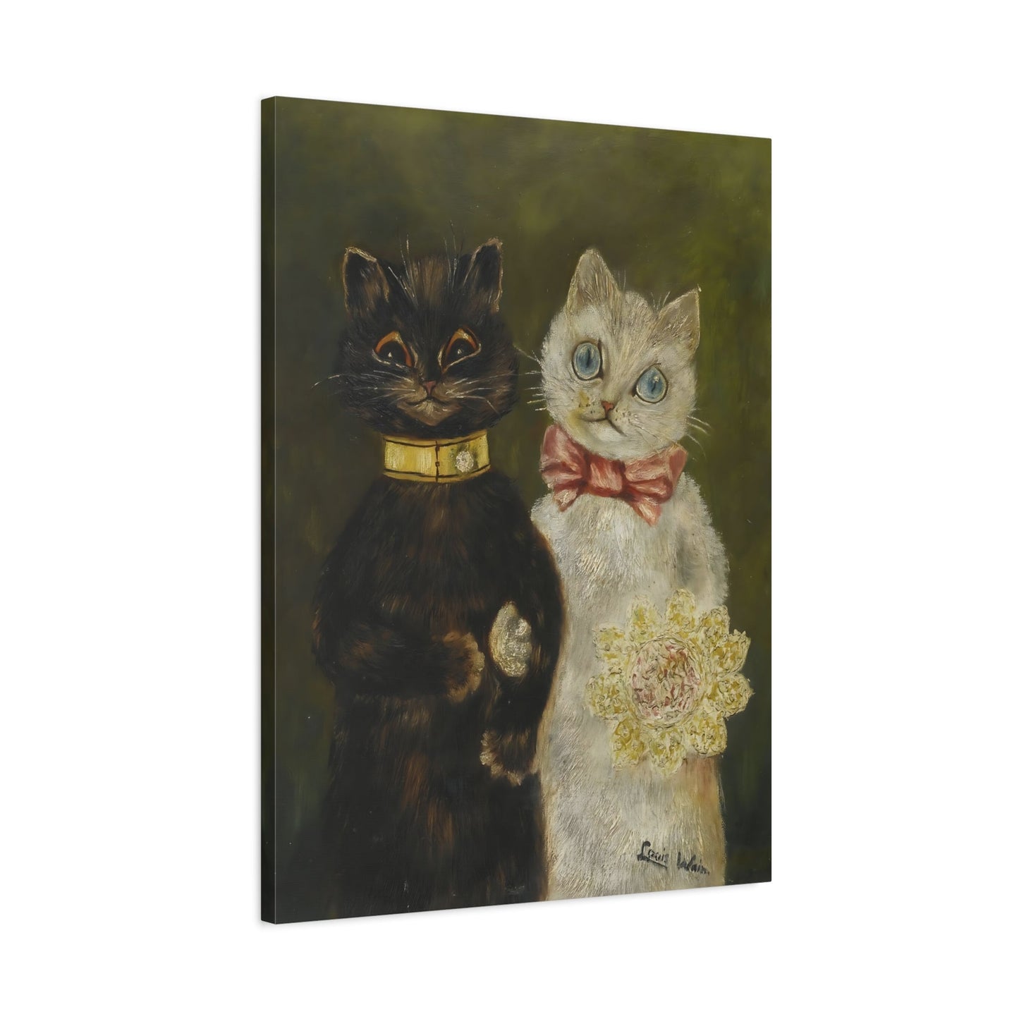 Louis Wain Bride and Groom Cats - Funny Canvas Art Prints