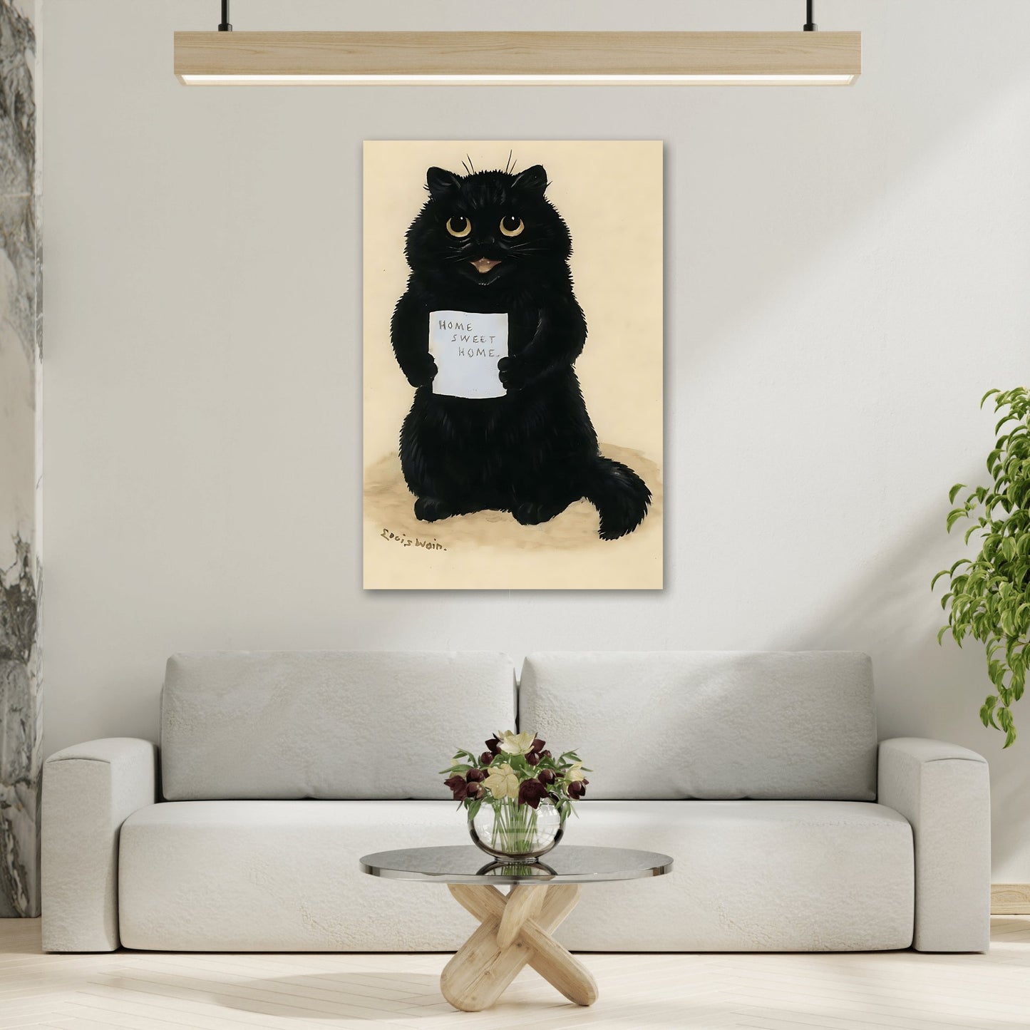 Louis Wain Home Sweet Home - Cat Canvas Wall Art Print