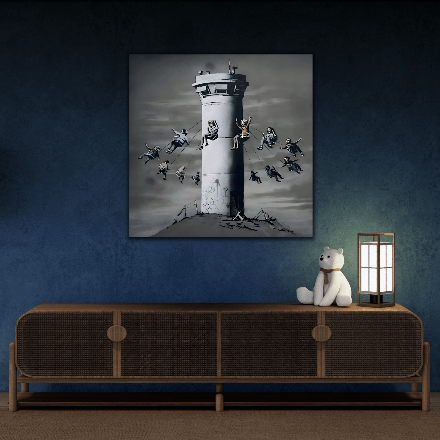 Luna Park Banksy Canvas Wall Art Print - Famous Wall Decor