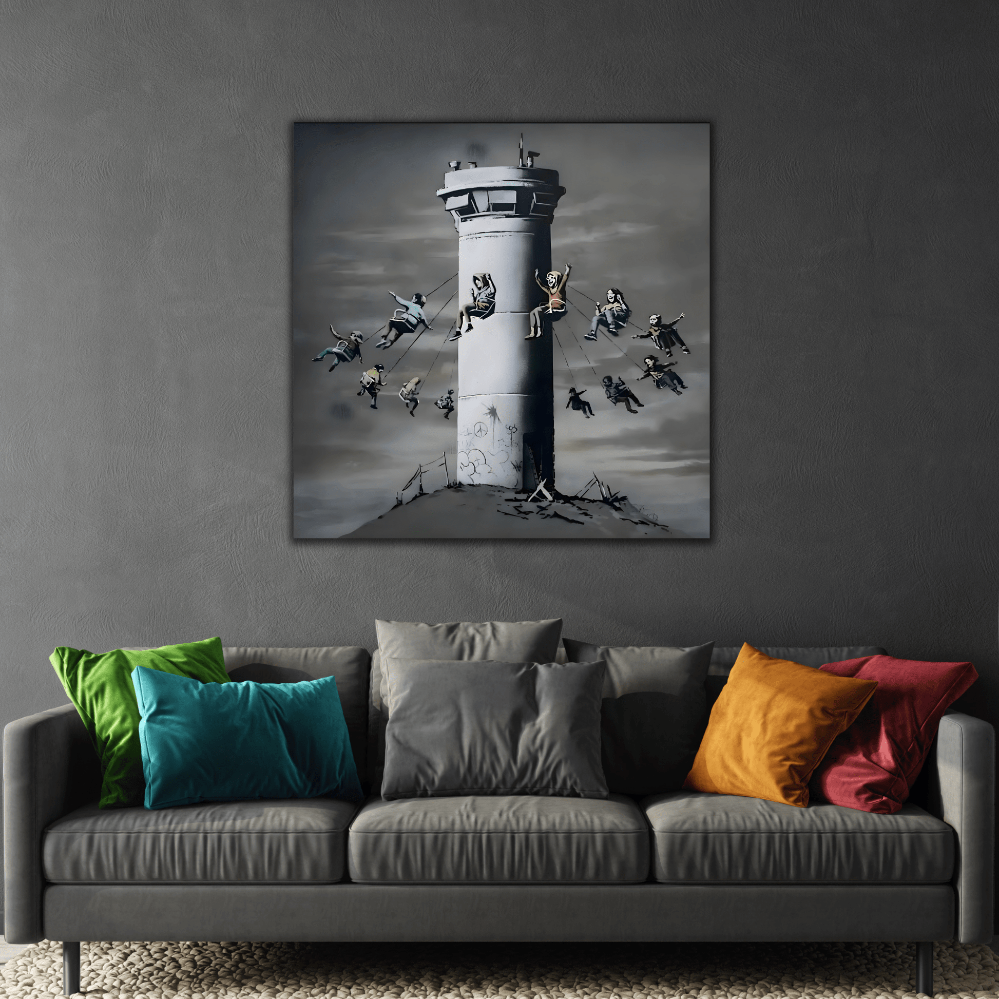 Luna Park Banksy Canvas Wall Art Print - Famous Wall Decor