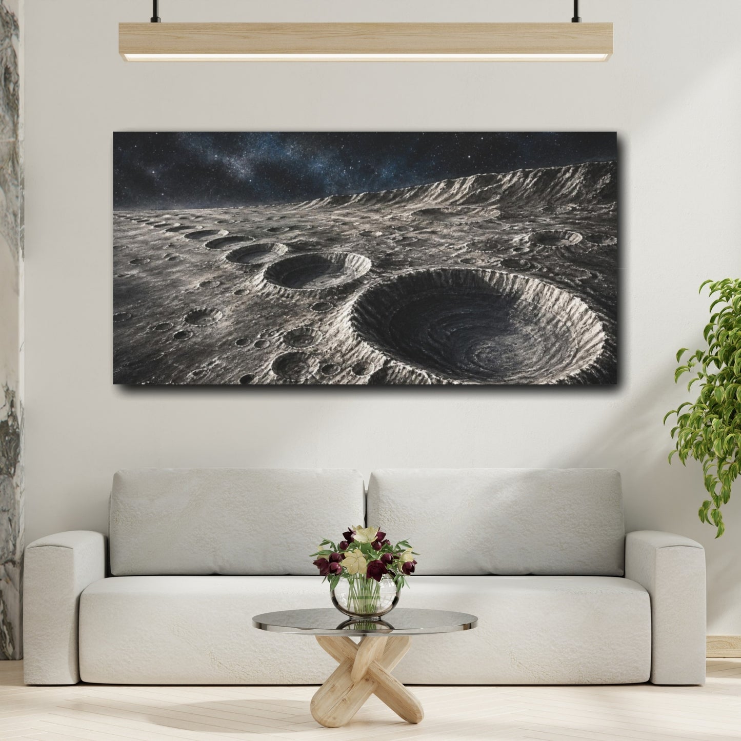 Mockup 2. Lunar Crater Field shown as canvas print