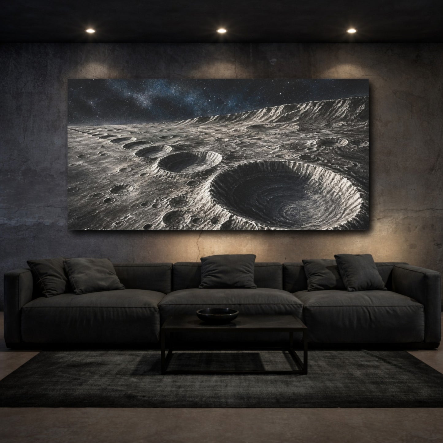 Mockup 3. Lunar Crater Field shown as canvas print