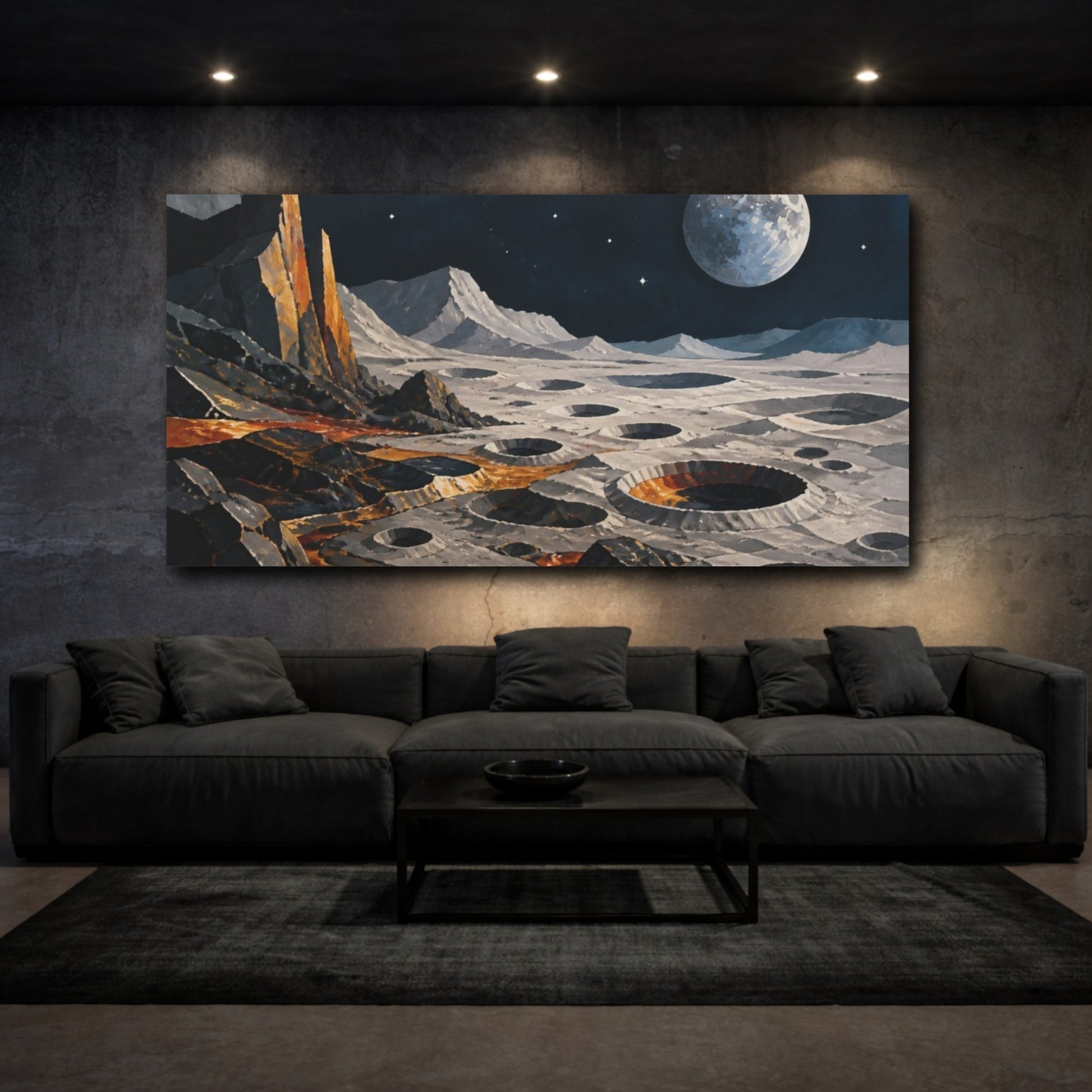 Mockup 3. Lunar Crater Vista shown as canvas print