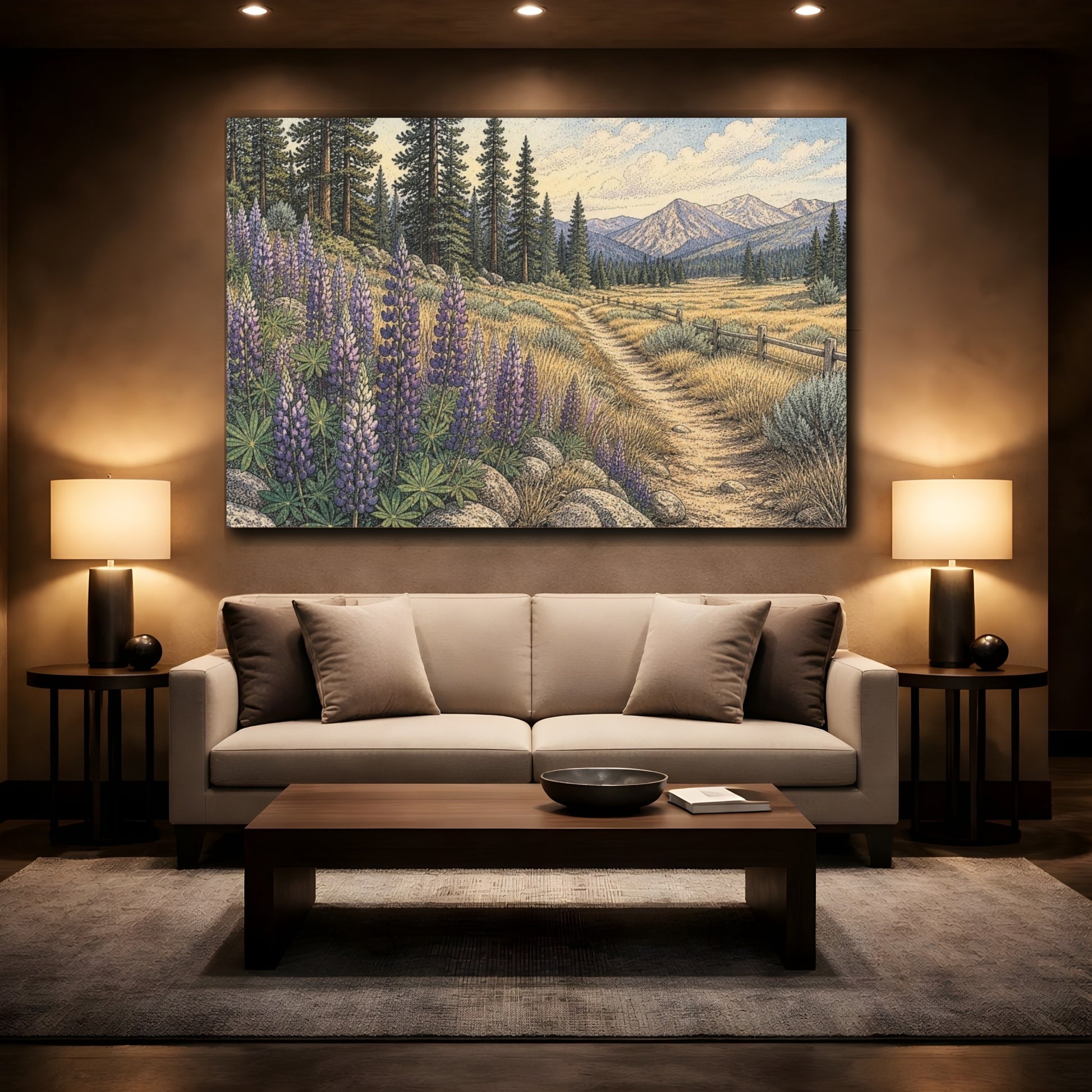 Mockup 2. Lupine Nature Trail shown as canvas print