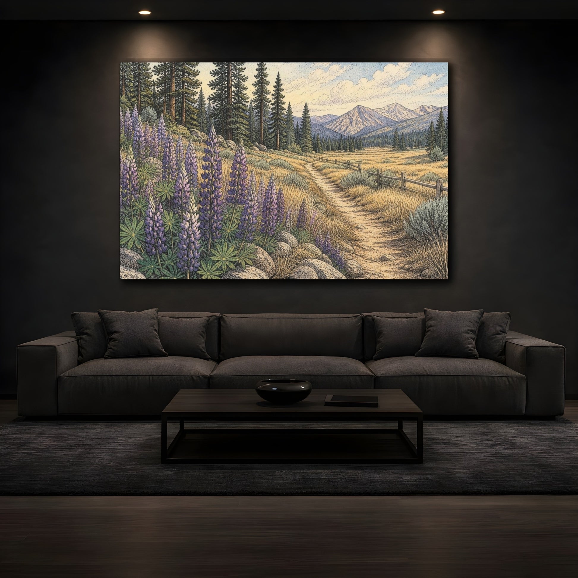 Mockup 3. Lupine Nature Trail shown as canvas print