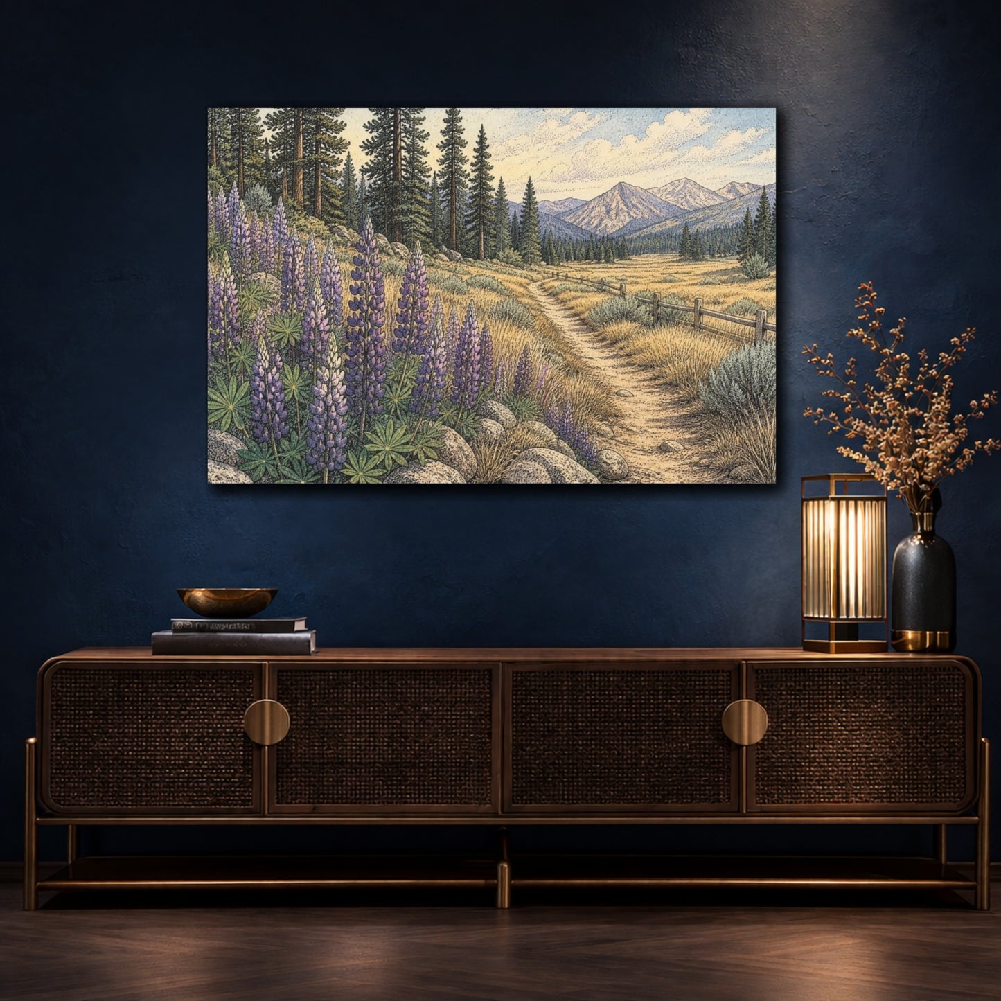Mockup 4. Lupine Nature Trail shown as canvas print