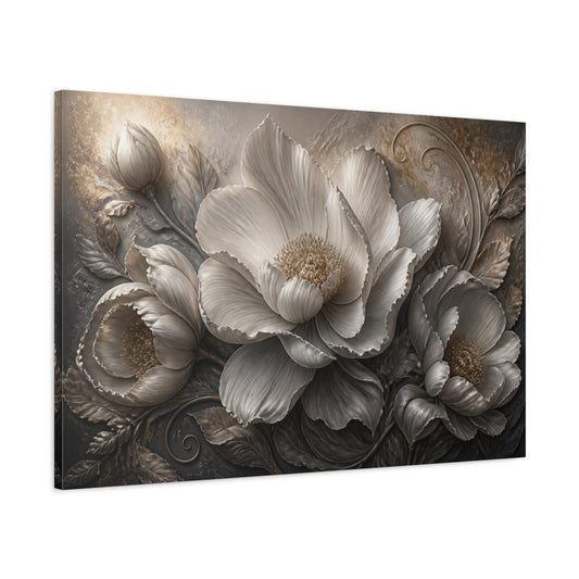 Main Mockup. Luxe Floral Sculpture shown as canvas print