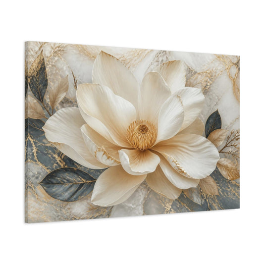 Main Mockup. Luxe Ivory Blossom shown as canvas print
