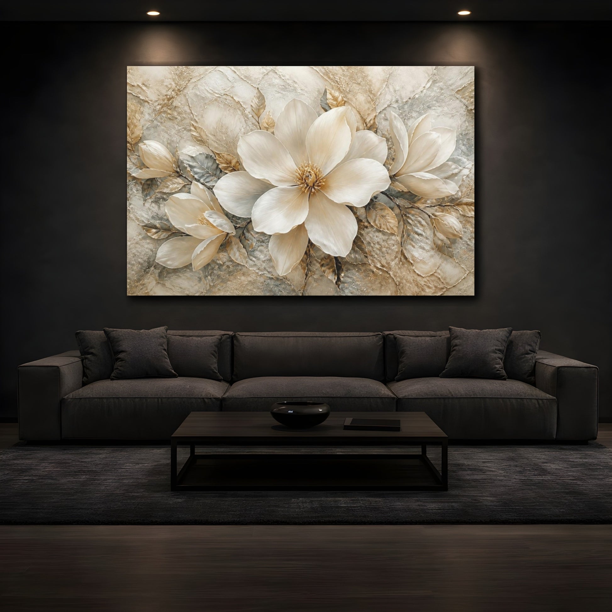 Mockup 3. Luxurious White Magnolia shown as canvas print