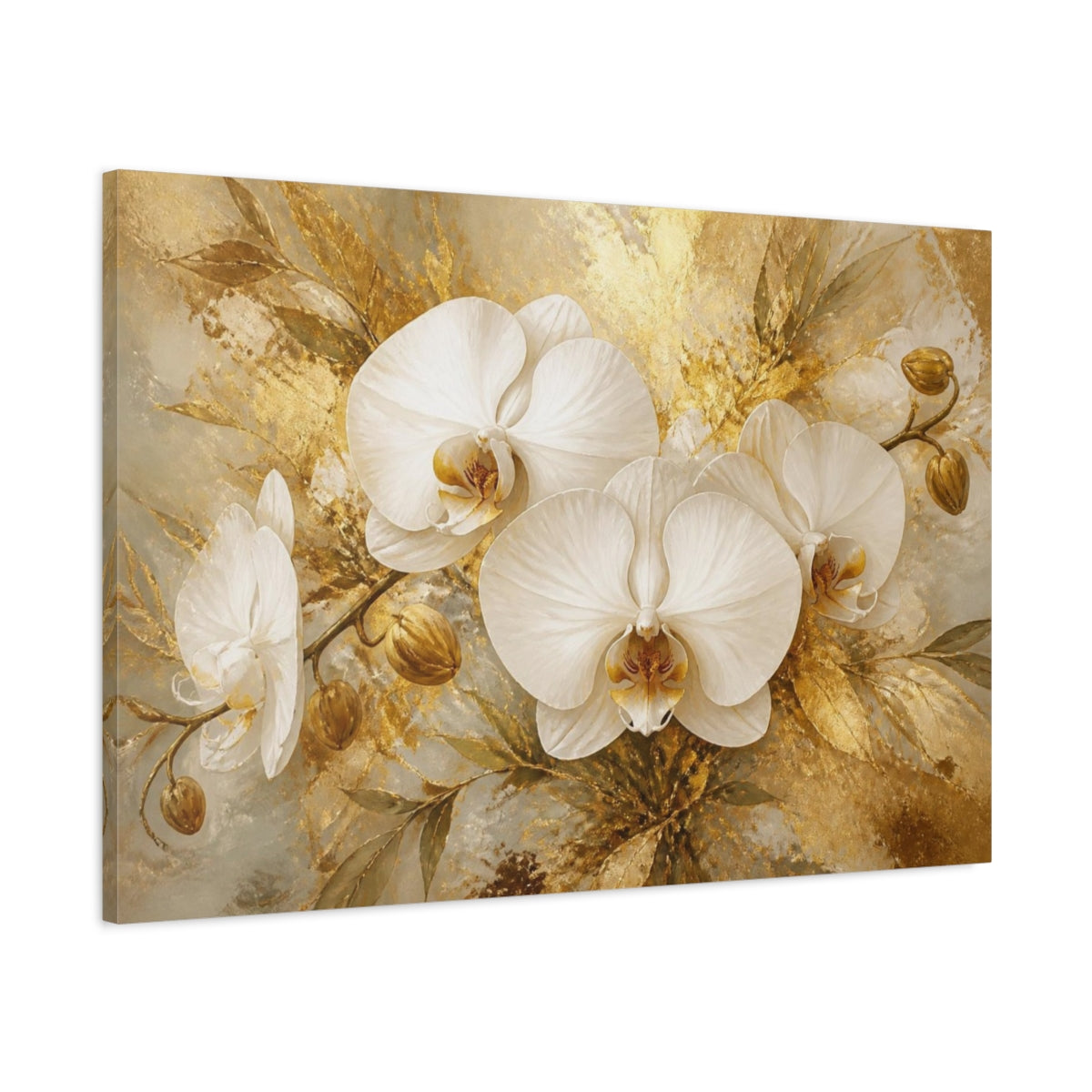 Main Mockup. Luxurious White Orchid shown as canvas print