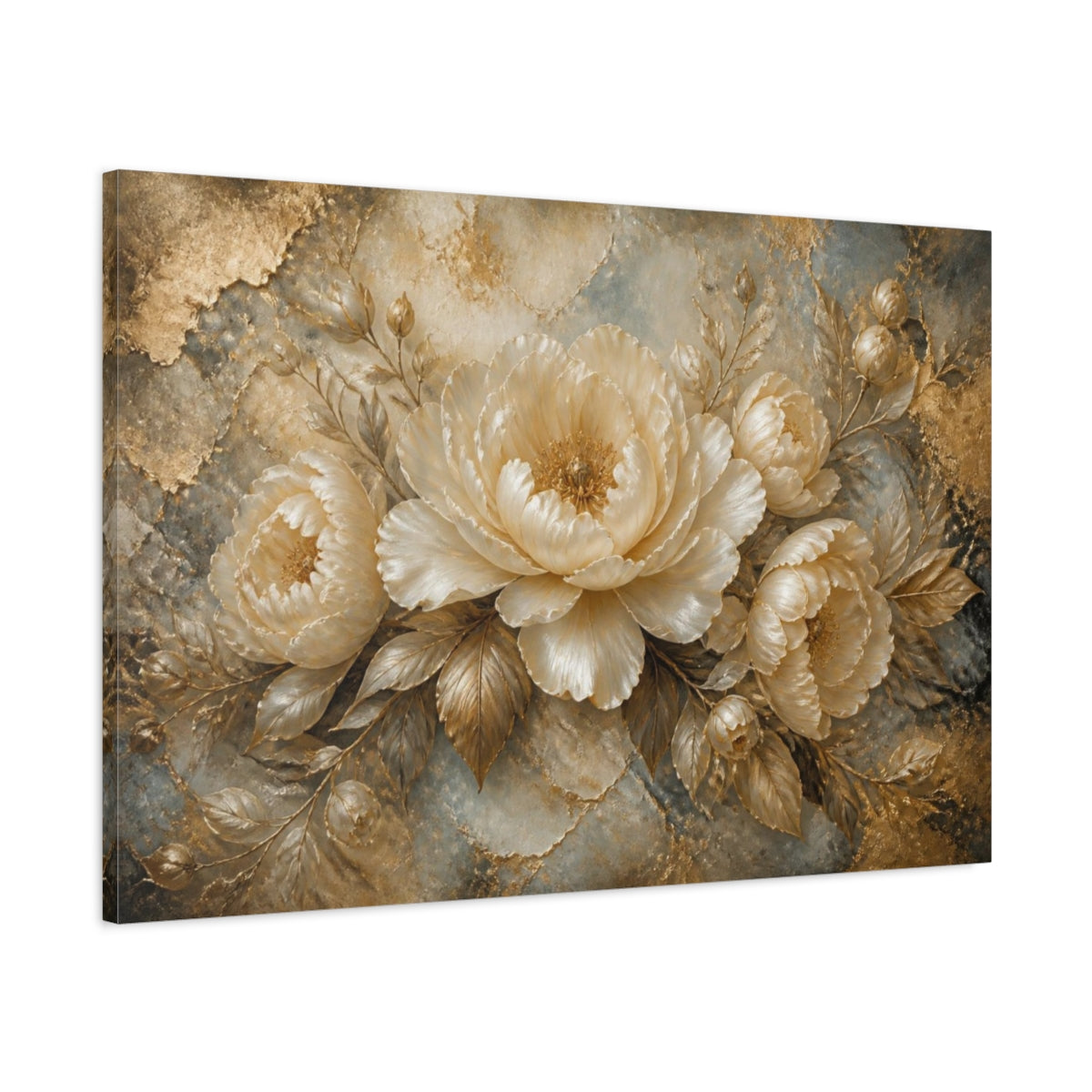 Main Mockup. Luxury Pearl Peony shown as canvas print