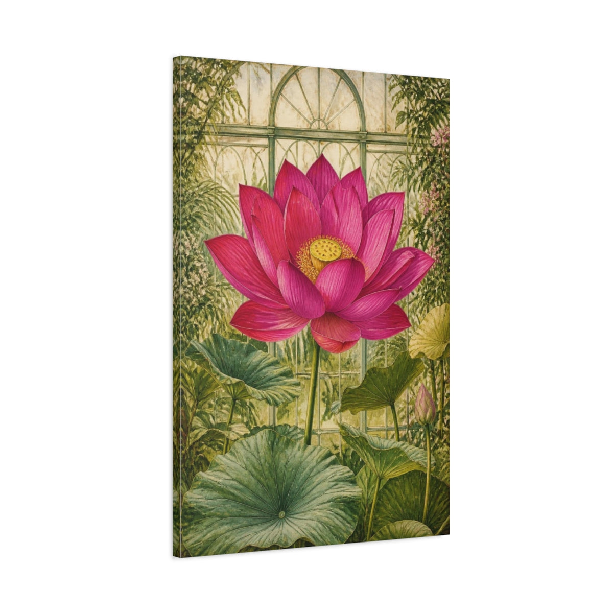 Main Mockup. Magenta Lotus Flower shown as canvas print