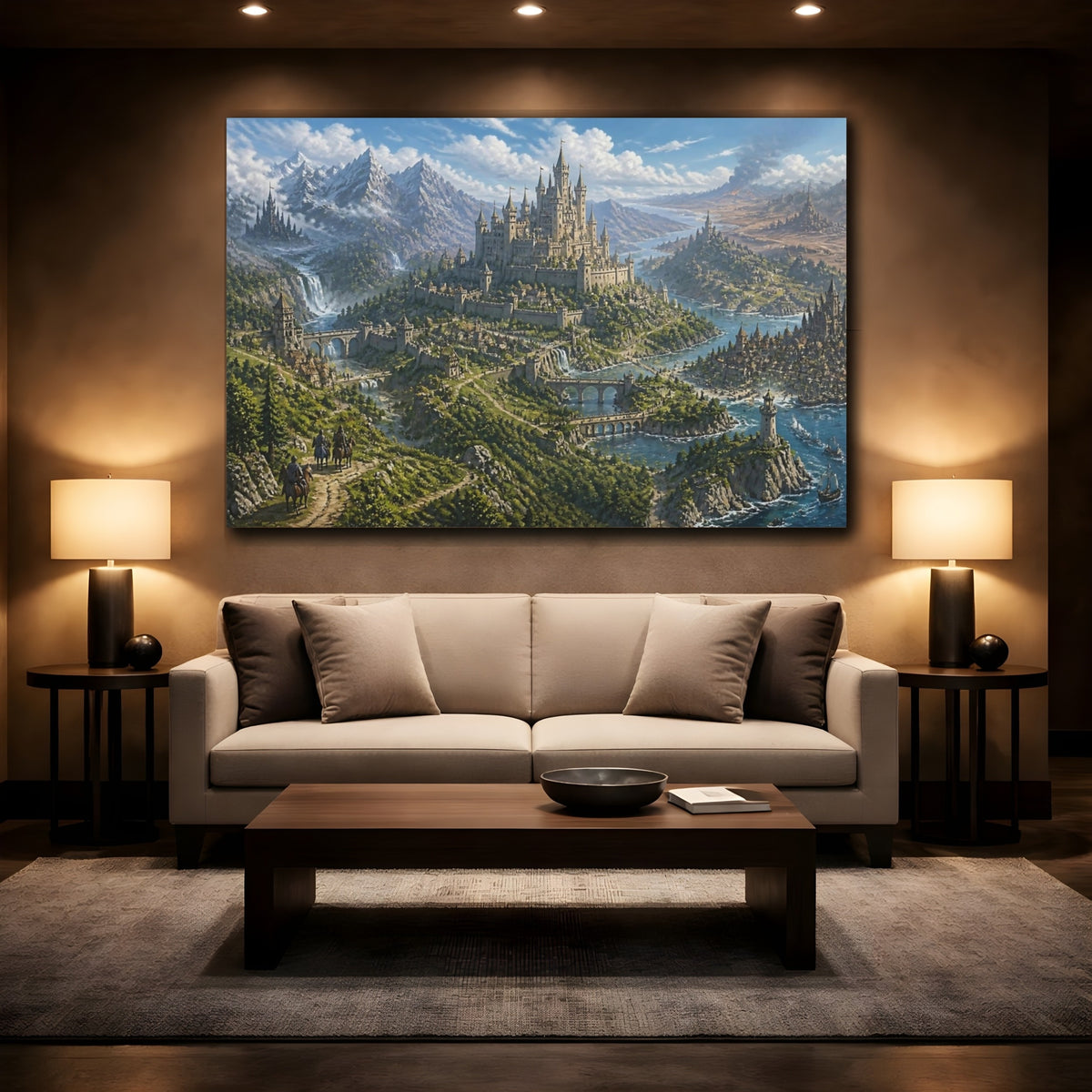 Mockup 2. Majestic Hilltop Castle shown as canvas print