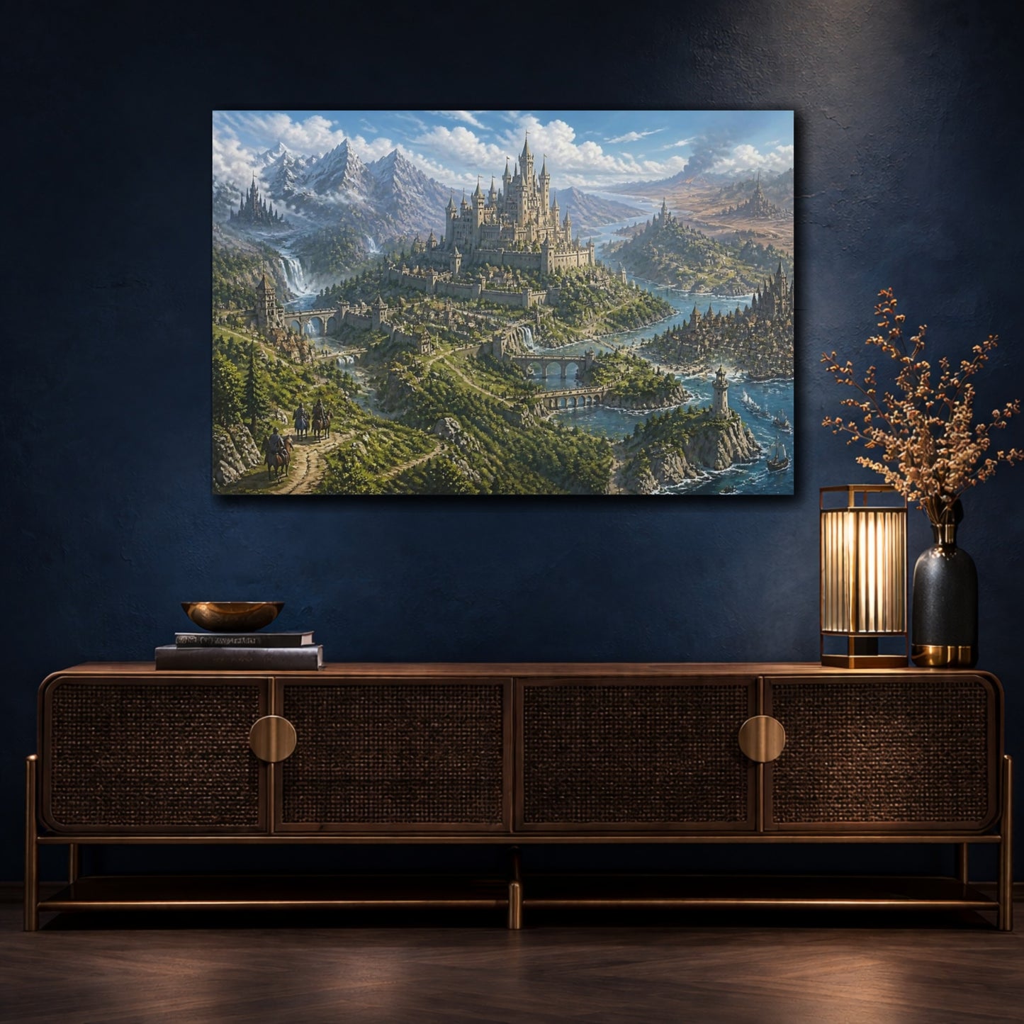 Mockup 4. Majestic Hilltop Castle shown as canvas print
