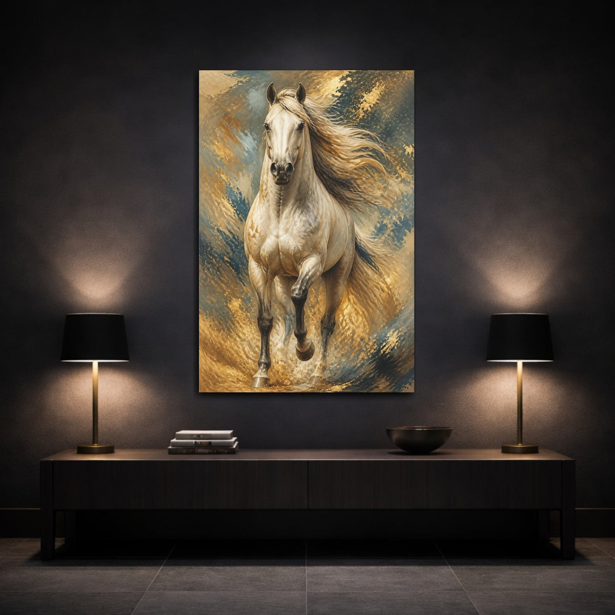 Mockup 3. Majestic Horse - Animals shown as canvas print