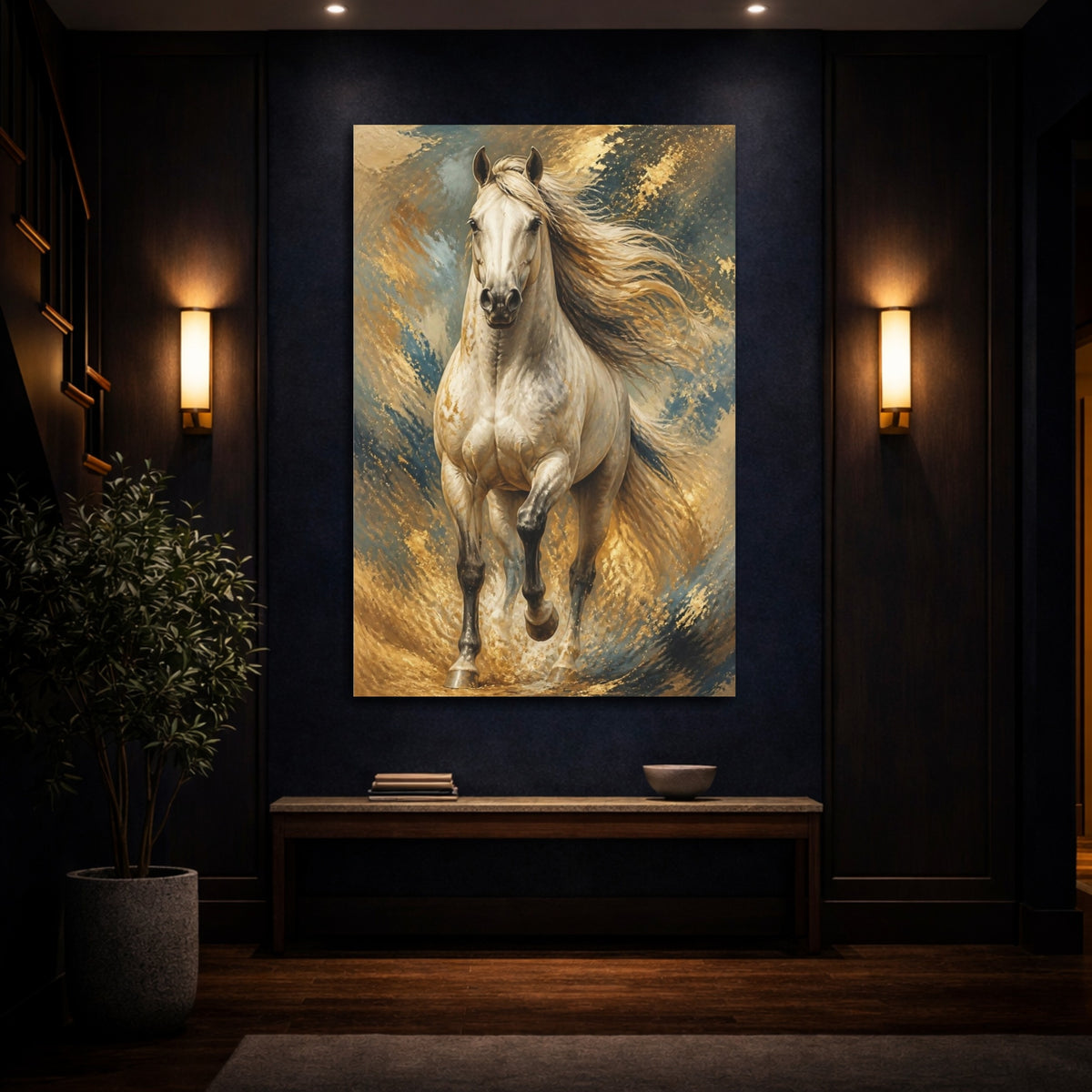 Mockup 4. Majestic Horse - Animals shown as canvas print